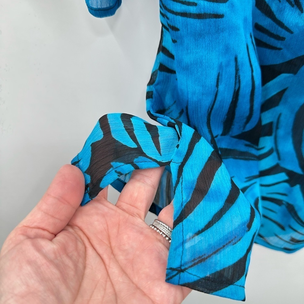 TOMMY BAHAMA Coastal Vacation Blue-black woman leaf beach summer swim cover S - Picture 8 of 11